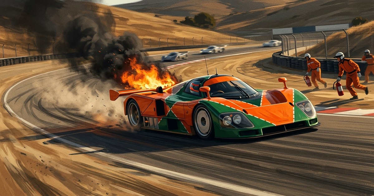 Mazda 767B загорелся на Лагуна-Секе