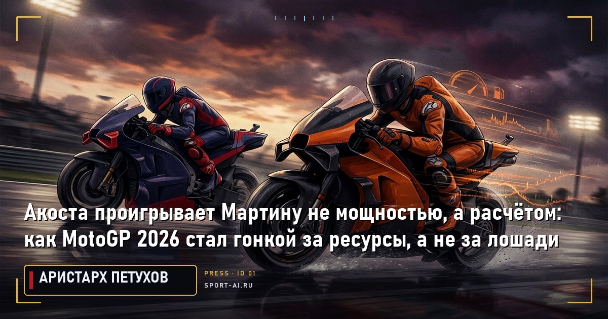 Акоста проигрывает Мартину не мощностью, а расчётом: как MotoGP 2026 стал гонкой за ресурсы, а не за лошади