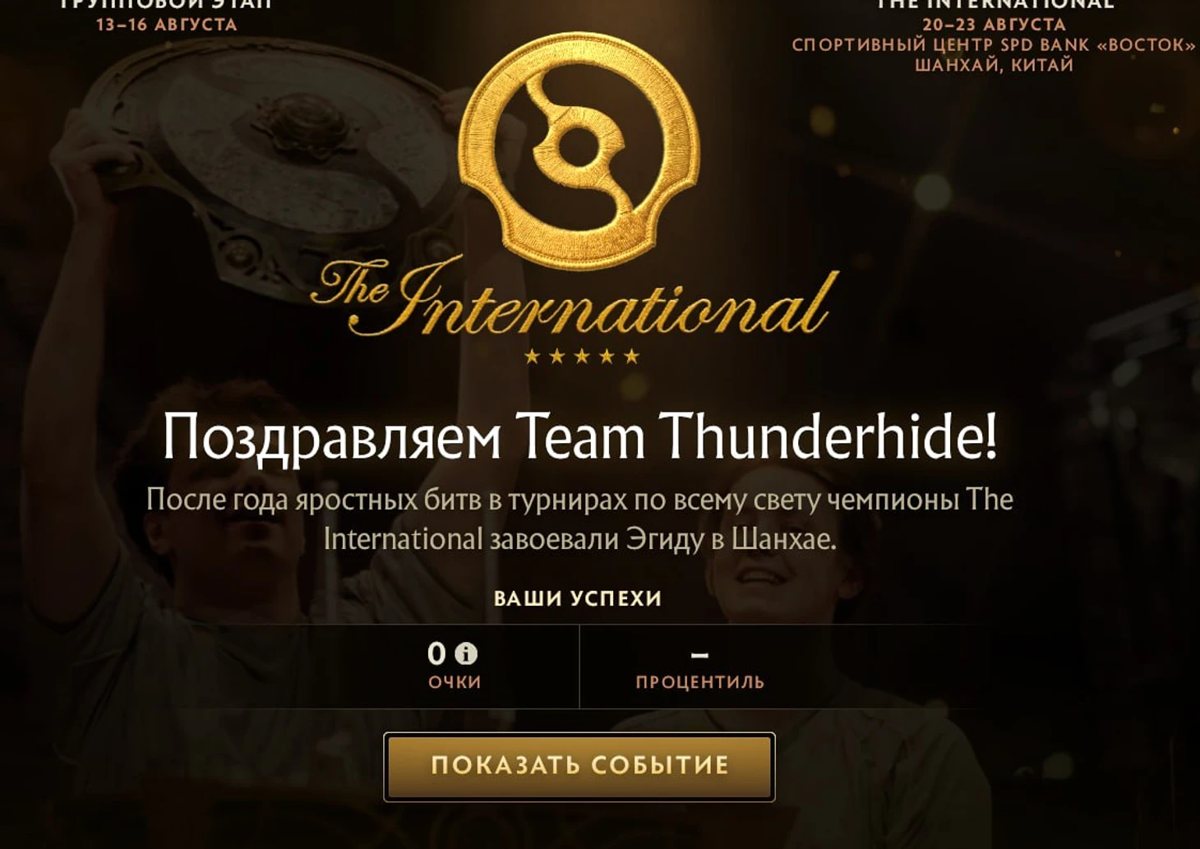 Valve поздравила Team Thunderhide
