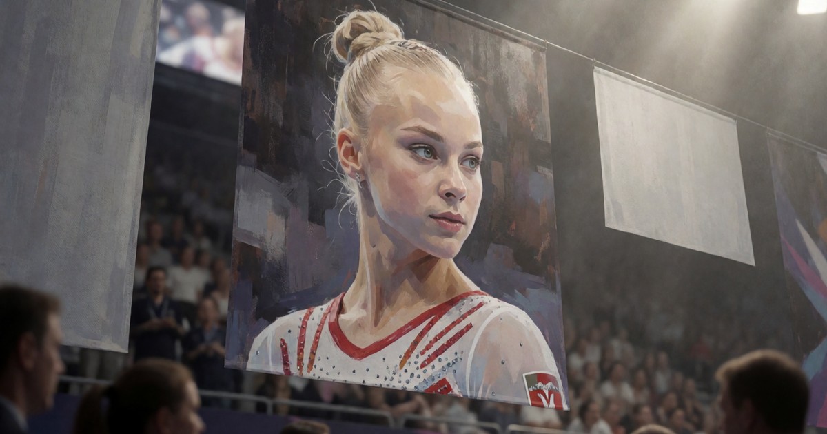 Плакат с Мельниковой замечен на арене чемпионата мира по гимнастике