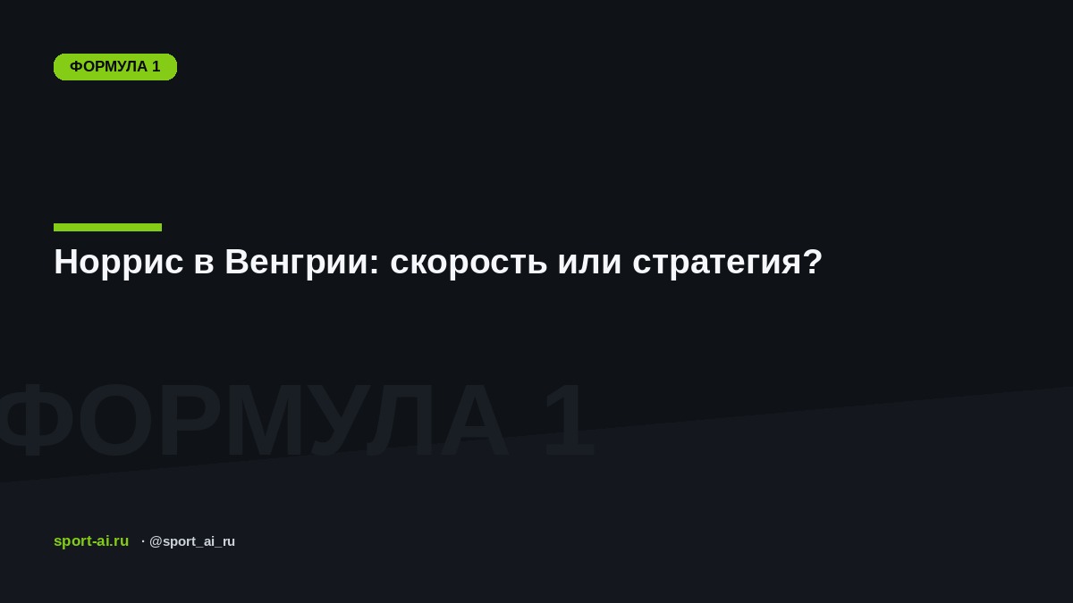 Норрис в Венгрии: скорость или стратегия?