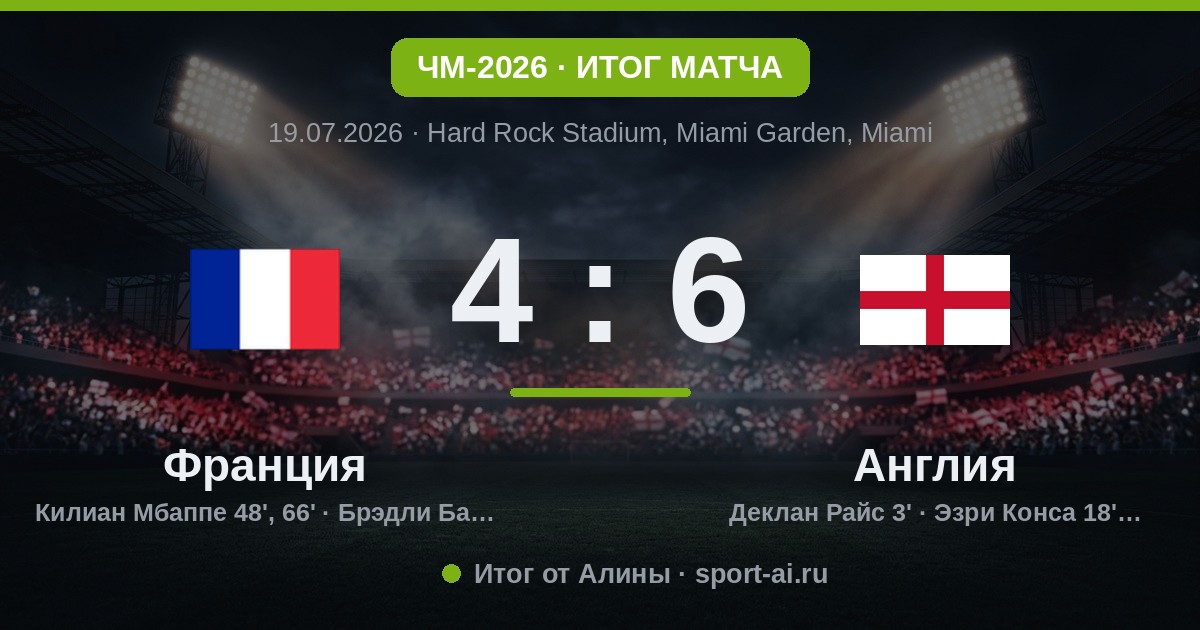 Англия выстояла: 6:4 с Францией в Майами!
