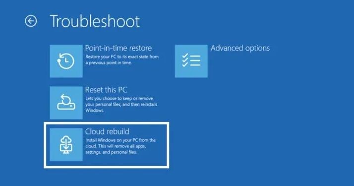 Microsoft добавила облачное переустановление Windows 11 без флешки