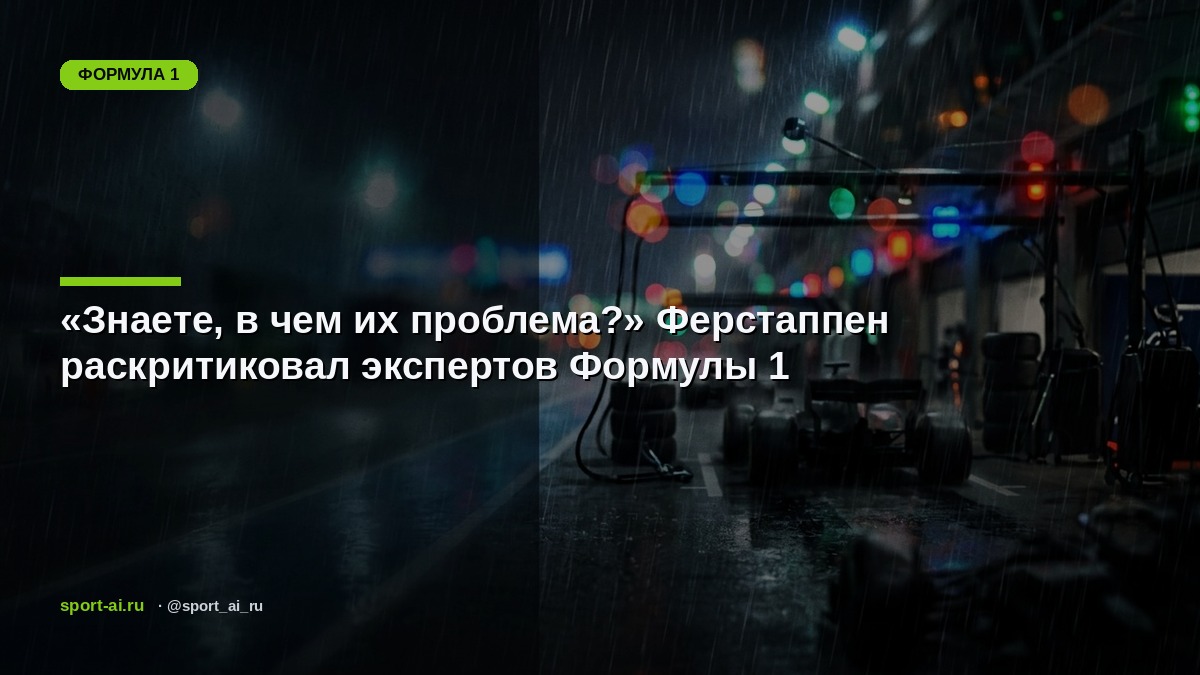 «Знаете, в чем их проблема?» Ферстаппен раскритиковал экспертов Формулы 1